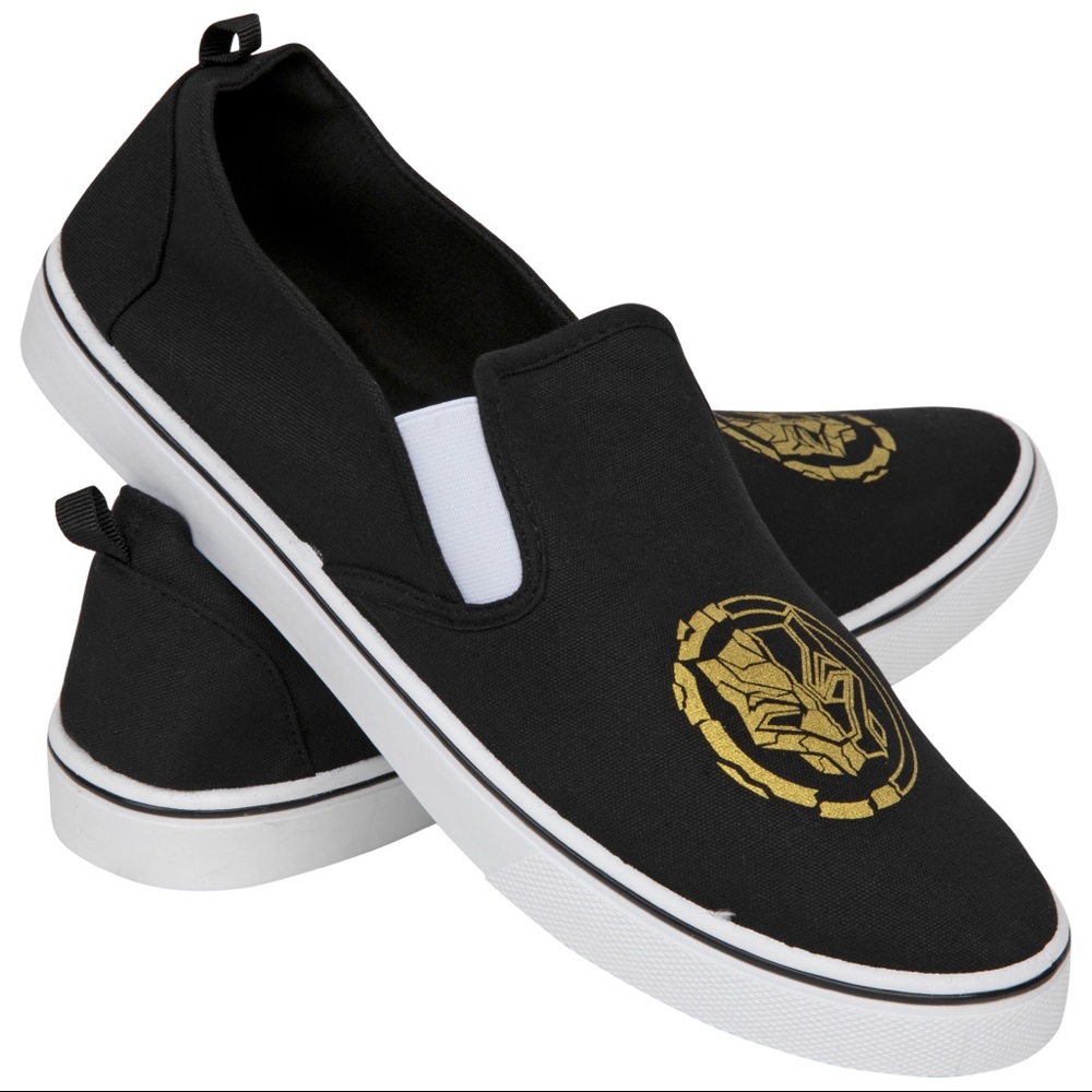 Marvel Black Panther Gold Symbol Slip-On